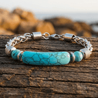 Vintage Turquoise Stainless Steel Symbol Bracelet