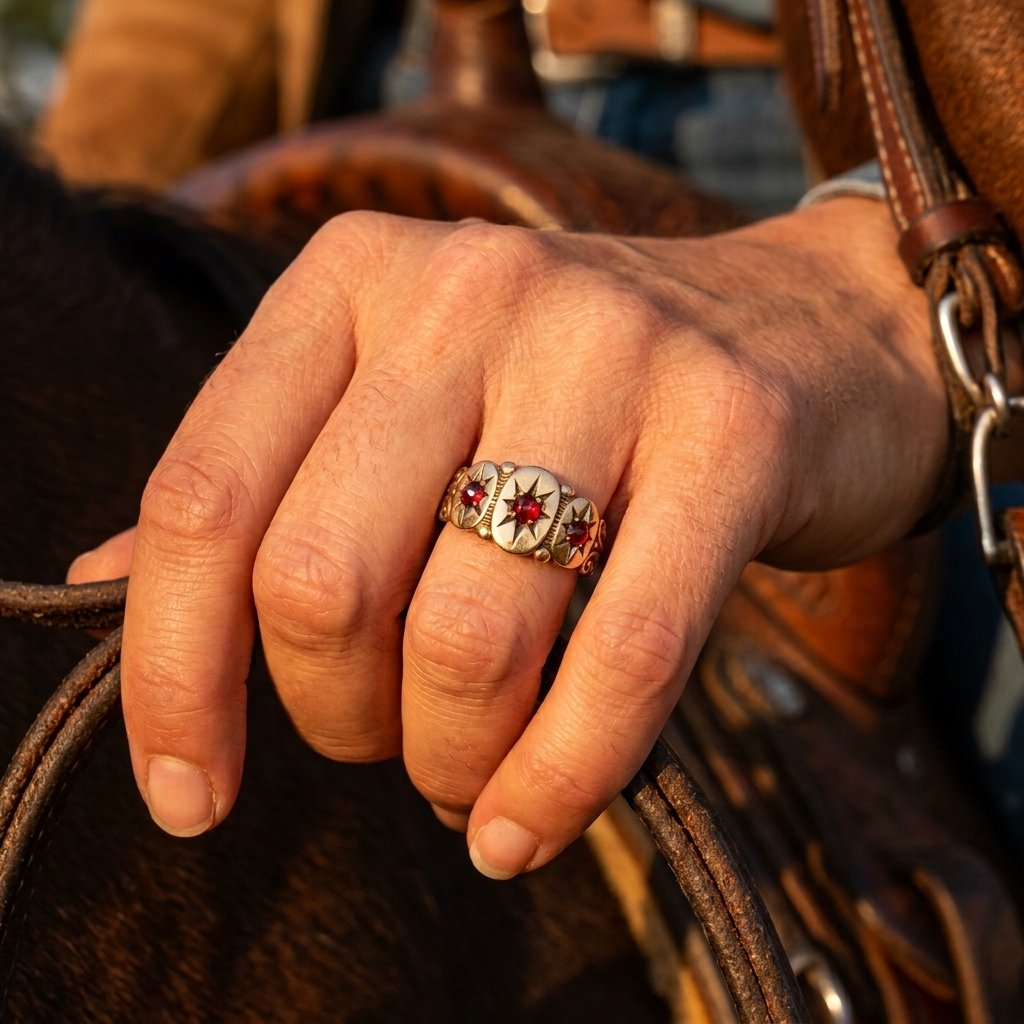Vintage Gold Filigree Red Zirconia Ring