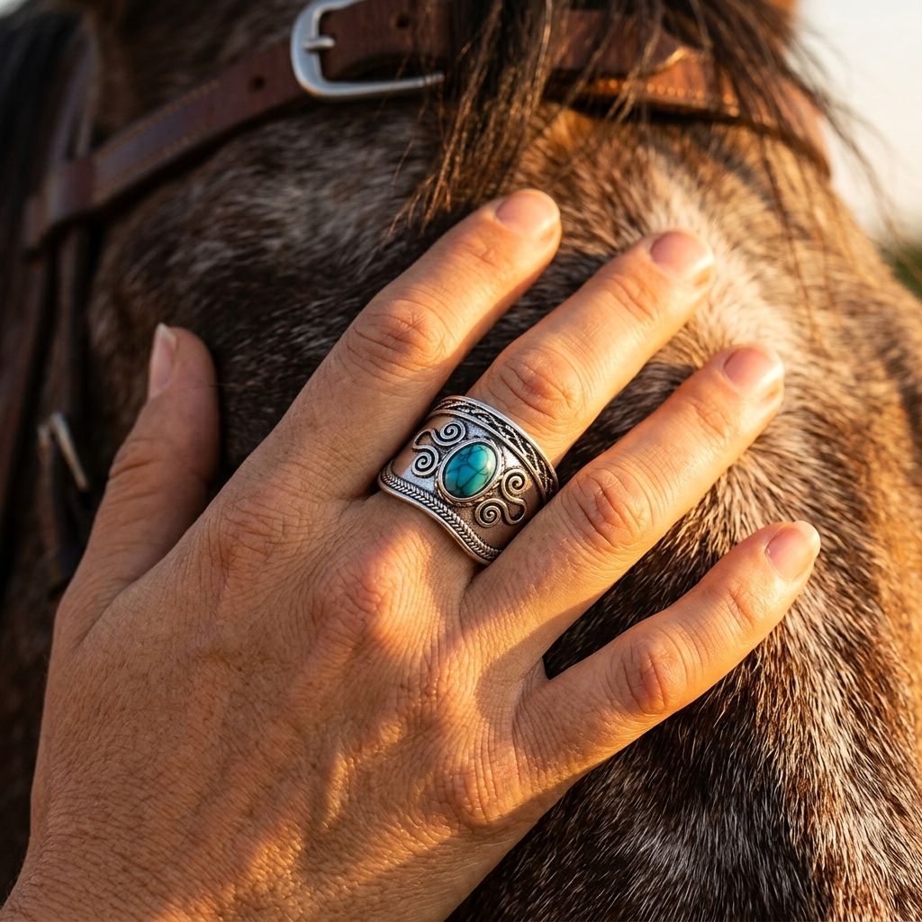 Boho Gold Turquoise Filigree Ring