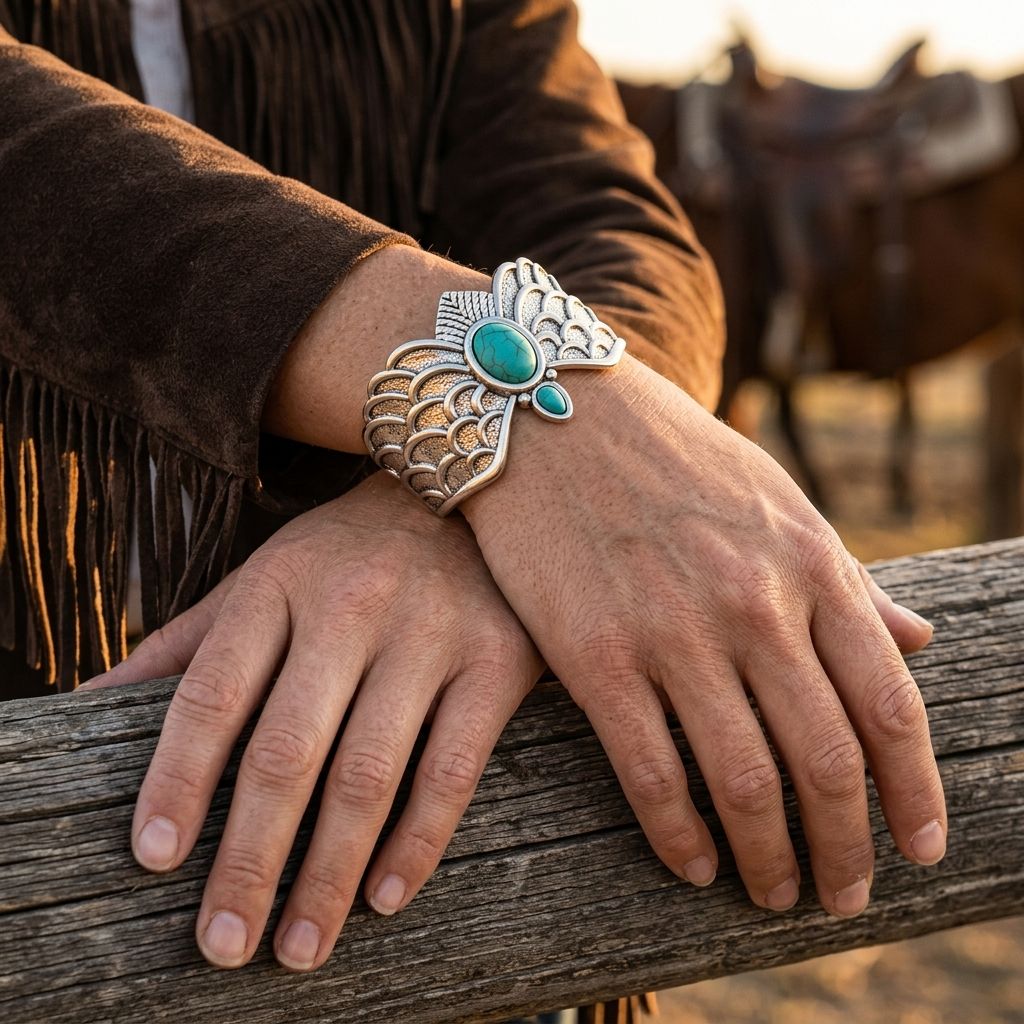 Boho Gold Turquoise Wing Bracelet