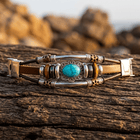 Vintage Turquoise Beaded Leather Bracelet
