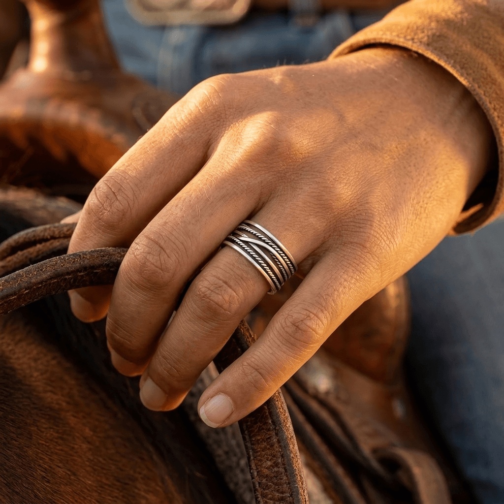 Vintage Silver Rope Twist Stackable Ring