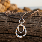 Bohemian Silver Teardrop Pendant Necklace