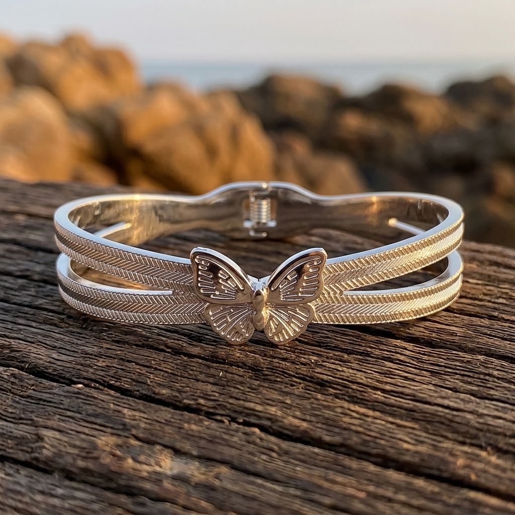 Gold Plated Stainless Steel Butterfly Bracelet