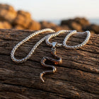 Gothic Silver Snake Pendant Necklace