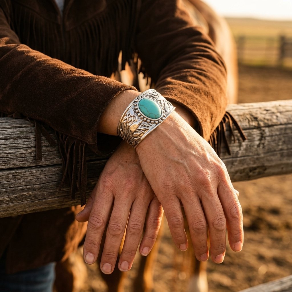 Boho Bronze Filigree Turquoise Bracelet