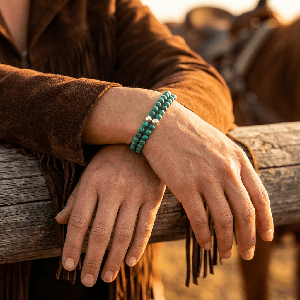 Green Turquoise Beaded Stone Bracelet
