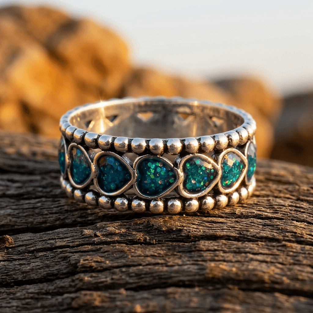 Boho Copper Heart Shaped Zirconia Ring