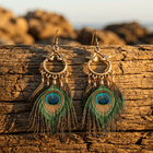 Peacock Feather Chandelier Earrings