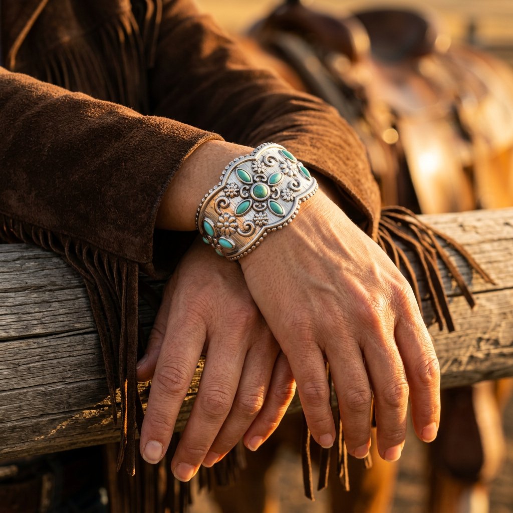 Vintage Silver Turquoise Filigree Bracelet