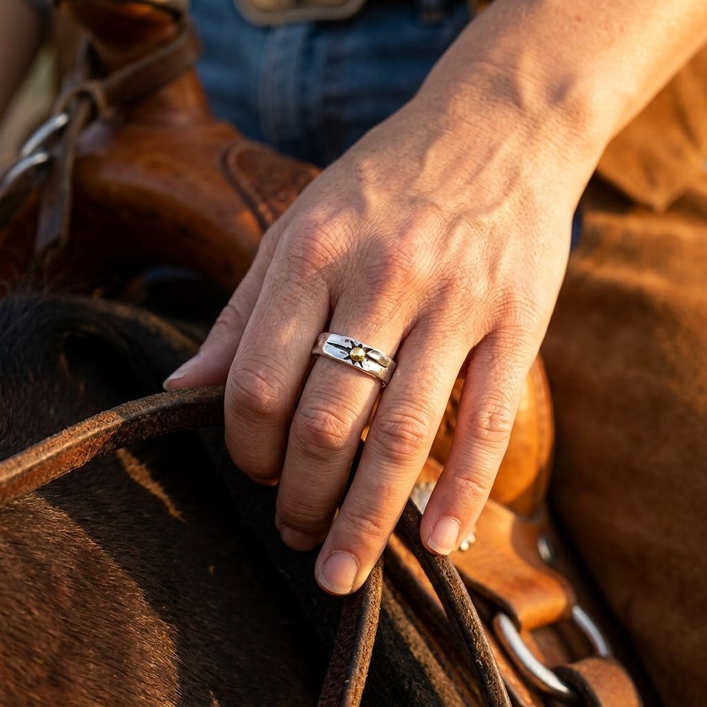Vintage Copper Gold Pointed Star Ring