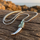Vintage Silver Claw Tooth Pendant Necklace