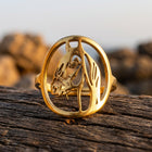 Vintage Gold Horse Head Oval Ring