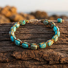Bohemian Brass Turquoise Oval Bracelet