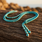 Boho Turquoise Bead Layered Long Necklace