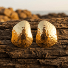 Gold Plated Black Enamel Punk Earrings