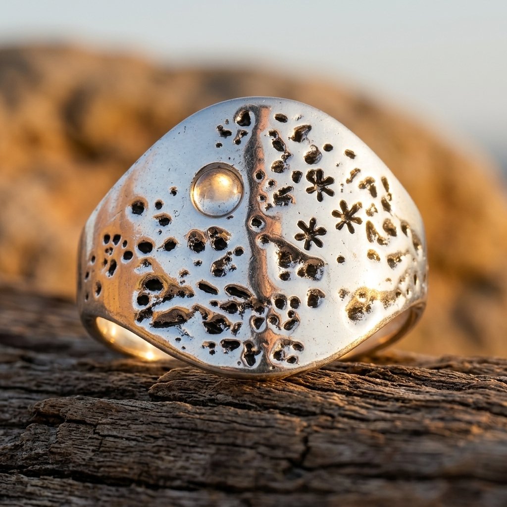 Vintage Silver Textured Dome Ring