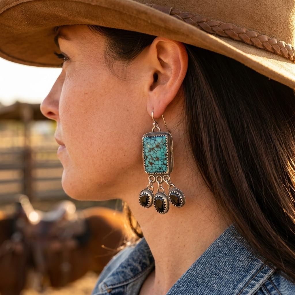 Retro Gold Synthetic Drop Earrings
