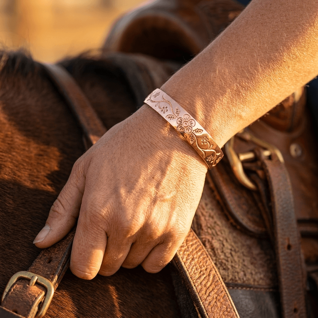 Elegant Purple Copper Cuff Bracelet