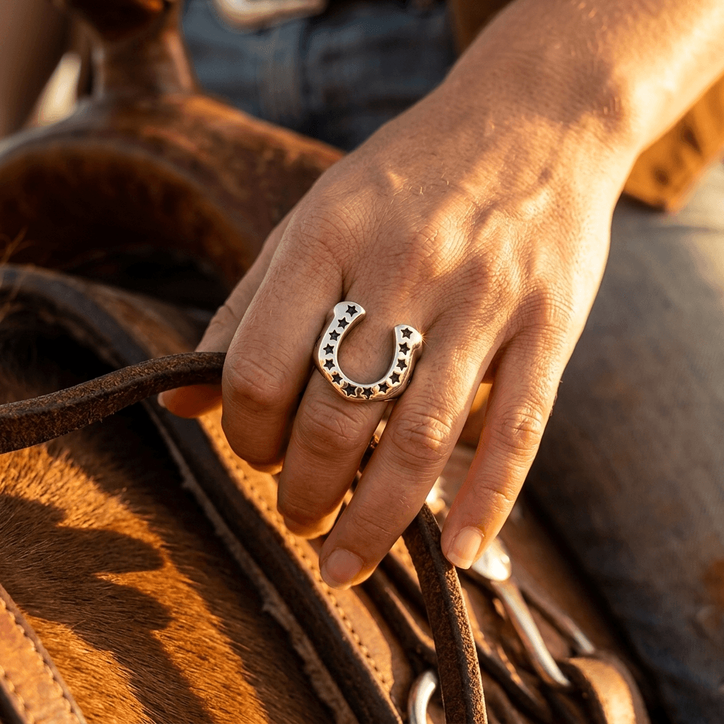 Rodeo Star Silver Turquoise Statement Ring