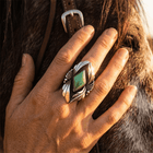 Retro Bohemian Turquoise Statement Ring