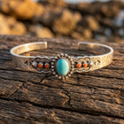 Vintage Silver Turquoise Filigree Bracelet
