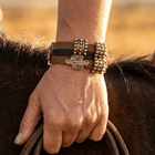 Western Cactus Gold Metal Woven Bracelet