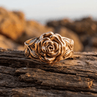 Vintage Rose Relief Copper Ring