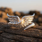 Vintage Gold Silver Angel Wing Ring