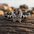 Vintage Bronze Butterfly Leather Bracelet