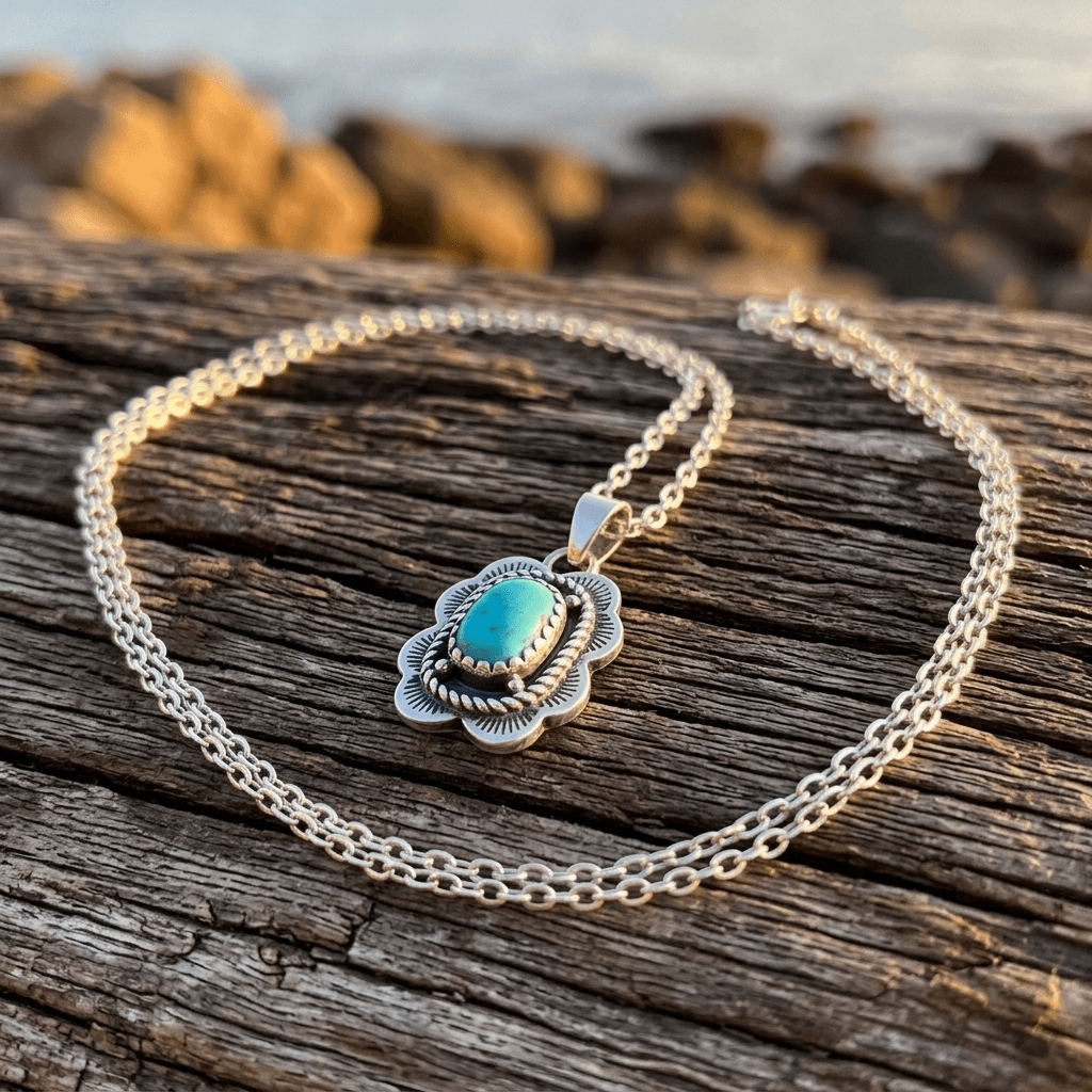 Vintage Silver Turquoise Necklace