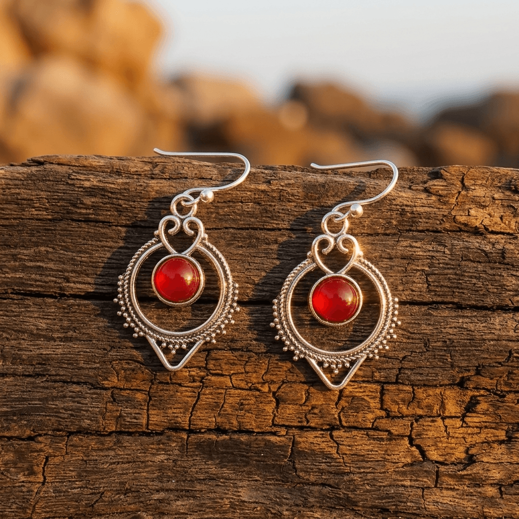 Vintage Elegant Gold Round Hollow Resin Earrings