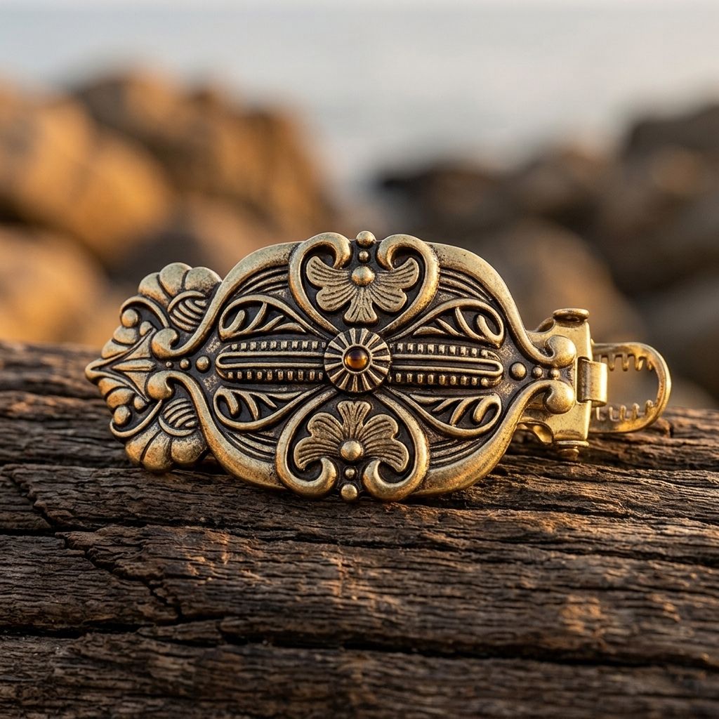 Vintage Carved Tortoiseshell Claw Hair Clip