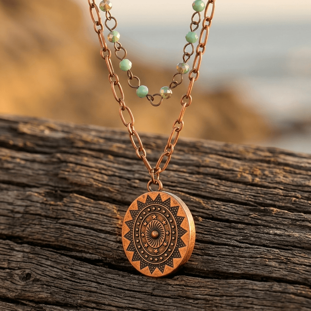 Minimalist Gold Engraved Sunflower Pendant Necklace
