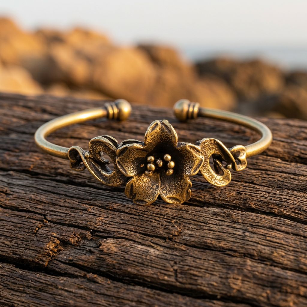 Vintage Gold Filigree Flower Bracelet