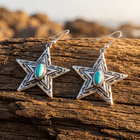 Vintage Lace Pentagram Turquoise Drop Earrings