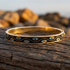 Vintage Gold Enamel Evil Eye Bracelet