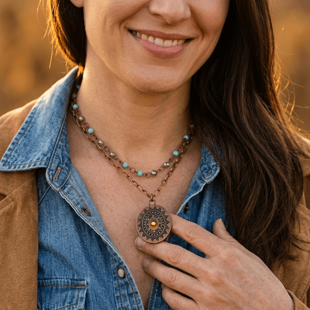 Minimalist Gold Engraved Sunflower Pendant Necklace