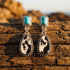 Vintage Turquoise Velvet Teardrop Earrings