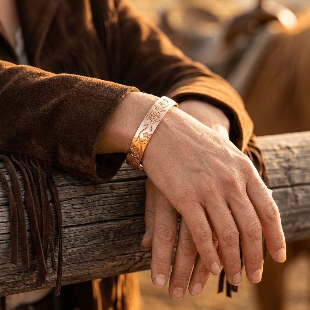 Elegant Purple Copper Cuff Bracelet