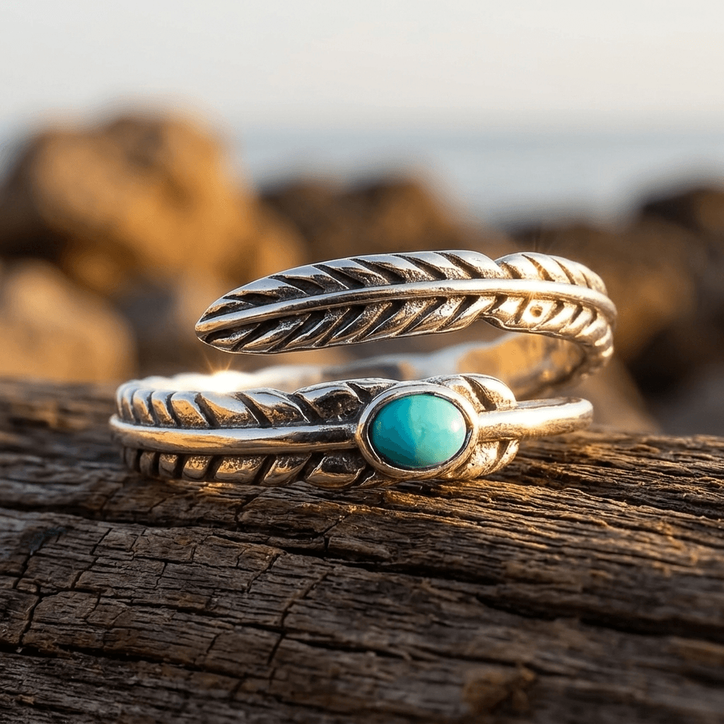 Sterling Silver Turquoise Bohemian Adjustable Ring