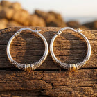 Boho Two Tone Filigree Circle Earrings