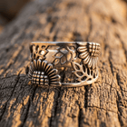 Bohemian Copper Hollow Sunflower Statement Ring
