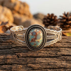 Vintage Silver Turquoise Filigree Bracelet