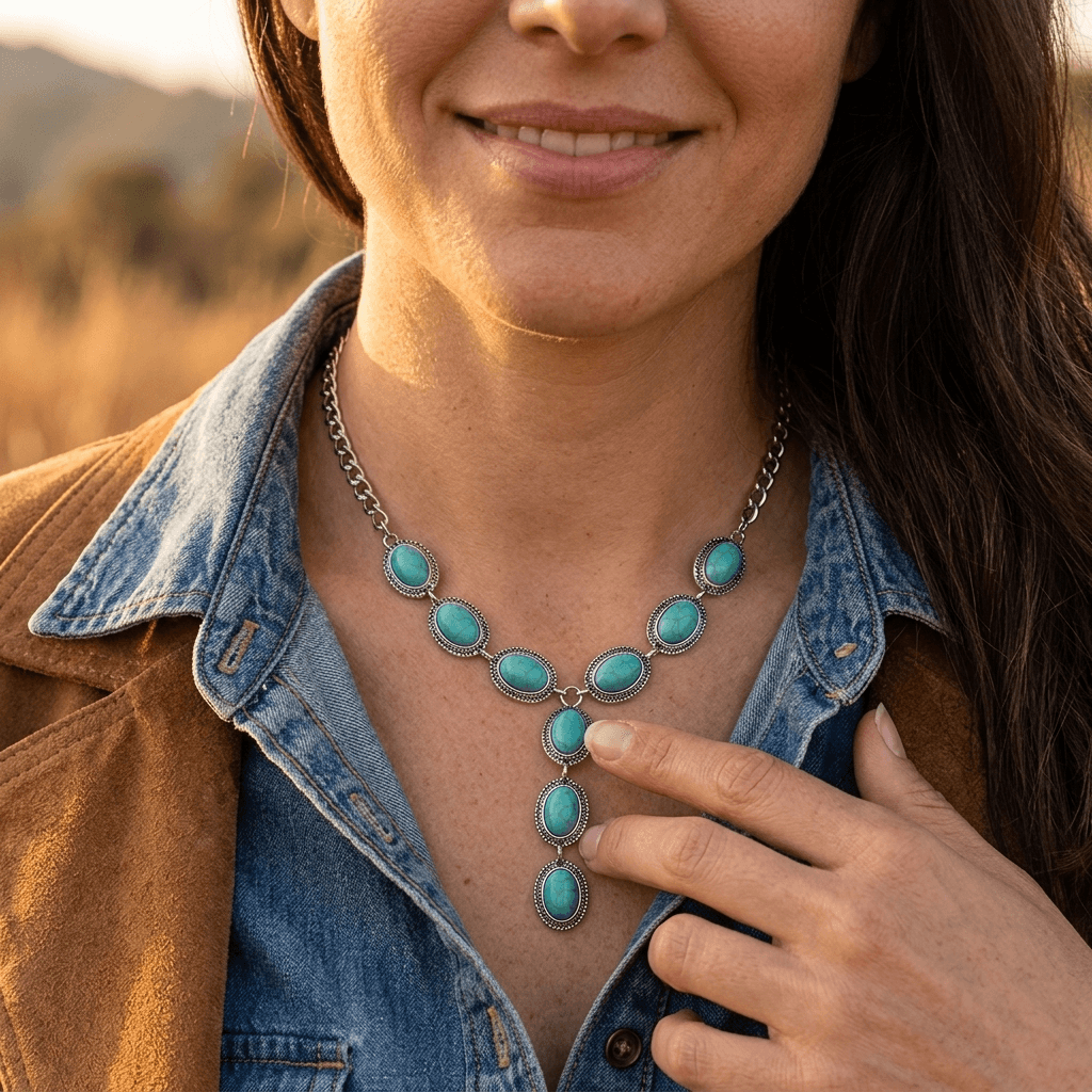 Turquoise Stone Pendant Necklace
