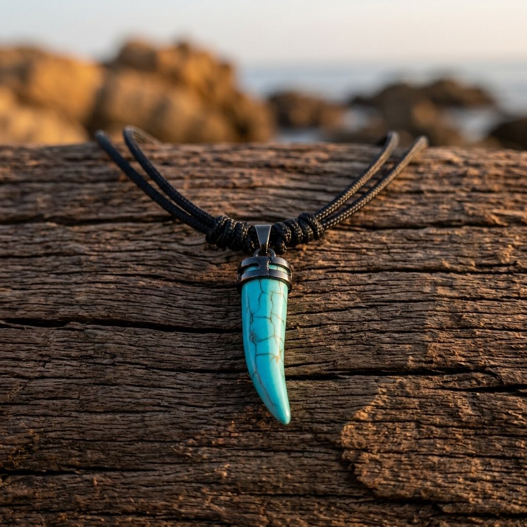 Boho Turquoise Spike Pendant Necklace
