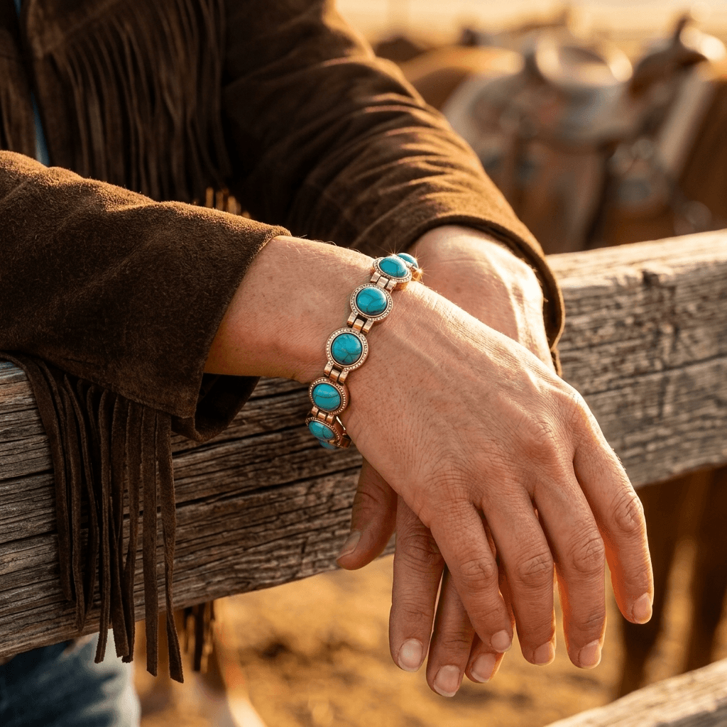 Copper Turquoise Magnetic Stone Bracelet