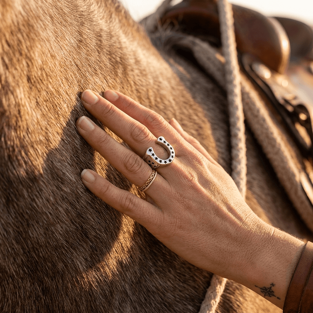 Rodeo Star Silver Turquoise Statement Ring