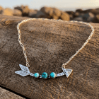Turquoise Inlaid Bohemian Alloy Necklace
