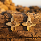 Gold Zia Sun Spiral Stainless Steel Earrings